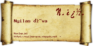 Nyilas Éva névjegykártya